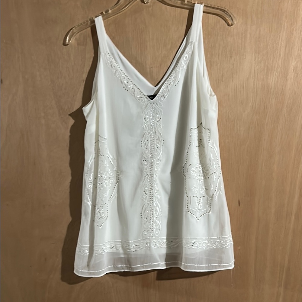 White House Black Market White Sleeveless Camisole Top